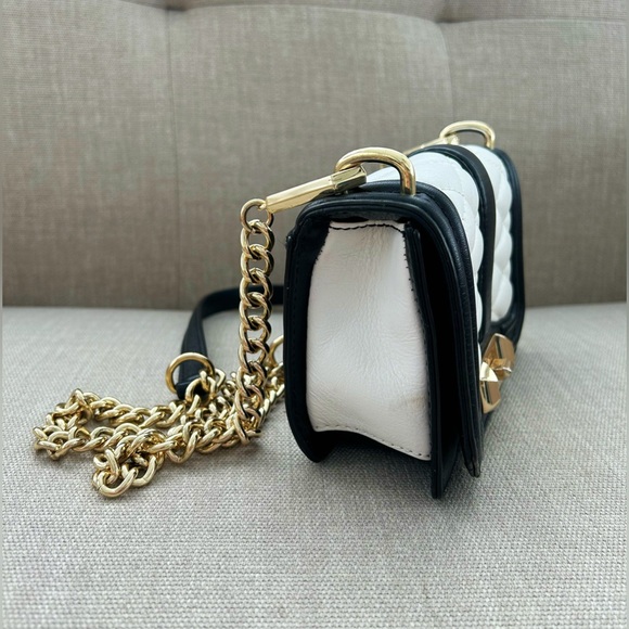 Rebecca Minkoff Black And White Leather Crossbody Purse - Picture 6 of 11